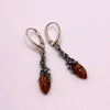 Long Amber Earrings with Organic Details