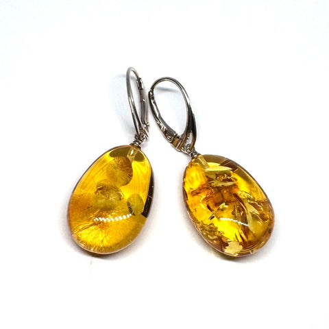 Citrine Amber Large Hanging Earrings