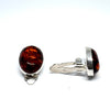 Amber and Silver Clip-on Earrings (oval)