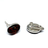 Amber and Silver Clip-on Earrings (oval)