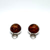 Amber and Silver Clip-on Earrings (round)