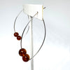 Two-Balls Amber Earrings on Wire