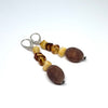 Mat Amber Earrings with Beads