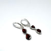 Infinity Earrings in Silver with Amber
