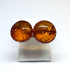 Large Amber Button Earrings