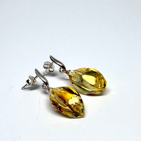 Citrine Amber Hanging Earrings