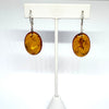 Large Oval Amber Earrings