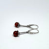 Amber Ball Earrings with Silver Petals