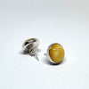 Butter Amber Stud Earrings in Silver