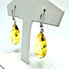 Citrine Amber Teardrop Earrings with Insects