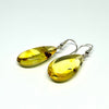 Citrine Amber Teardrop Earrings with Insects