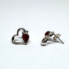 Heart Stud Earrings with Amber