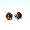 Amber Stud Earrings in Rope Setting