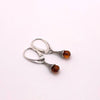 Amber Ball Earrings in Antique Setting