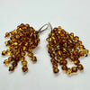 Multistrand Earrings of Small Amber Beads