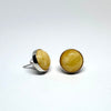 Butter Amber Stud Earrings in Silver