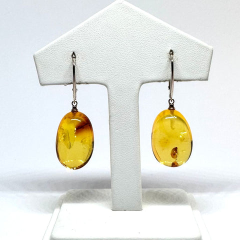Citrine Amber Large Hanging Earrings
