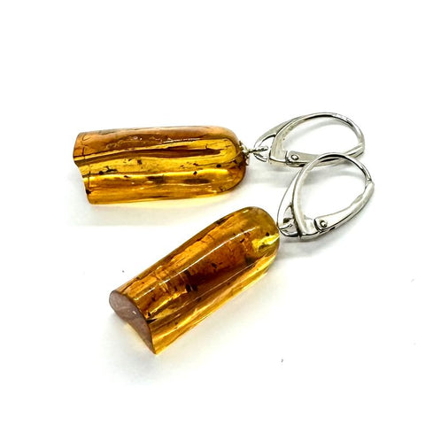 All Natural Baltic Amber Hanging Earrings