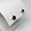 Star Stud Earrings in Silver and Amber