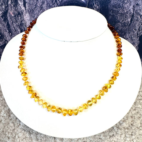 Delicate Beaded Necklace in 4 Shades of Baltic Amber