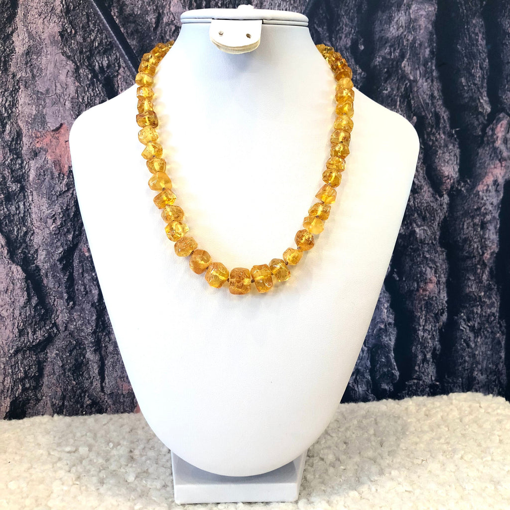 Amber Beaded Necklace in Citrine Colour
