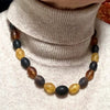 Baltic Amber Olive-Shaped Beaded Necklace in Mat