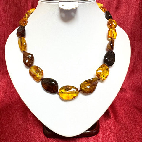 Free Form Amber Beaded Necklace