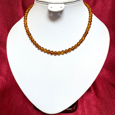 Delicate Amber Ball Necklace (6 mm)
