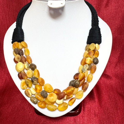 Multistrand Amber Necklace in Mat
