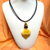 Large Amber Pendant with Beads on Leather #1