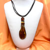 Large Amber Pendant with Beads on Leather #5