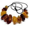 Amazing Multicolour Amber Beaded Necklace on Adjustable Black Cord