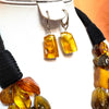 Amber Free Form Hanging Earrings