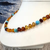 Amber and Turquoise Set of  Necklace and Bracelet