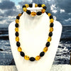 Set of Amber Necklace and Bracelet - Cherry & Citrine Beads