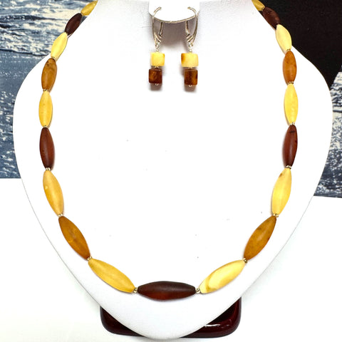 Delicate Mat Amber Necklace