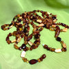 Very Long Amber Beaded Necklace