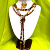Very Long Amber Beaded Necklace