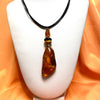 Large Amber Pendant with Beads on Leather #4