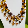 Four Strands Hewn Amber Necklace