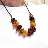 Amazing Multicolour Amber Beaded Necklace on Adjustable Black Cord