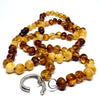 Long Mix Colours Baroque Style Amber Beaded Necklace