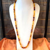 Long Mix Colours Baroque Style Amber Beaded Necklace