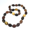 Baltic Amber Olive-Shaped Beaded Necklace in Mat
