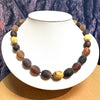 Baltic Amber Olive-Shaped Beaded Necklace in Mat