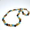 Delicate Amber and Turquoise Necklace