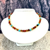 Amber, Turquoise and Coral Ball Necklace