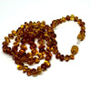 Delicate Beaded Necklace in Cognac Amber