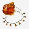 Delicate Amber and Silver Triangle Necklace