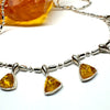 Delicate Amber and Silver Triangle Necklace